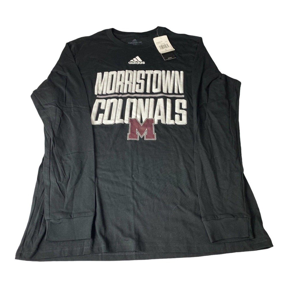 Adidas Men’s Amplifier LS Black/White Long Sleeve Tee Morristown Colonials Sz Lg
